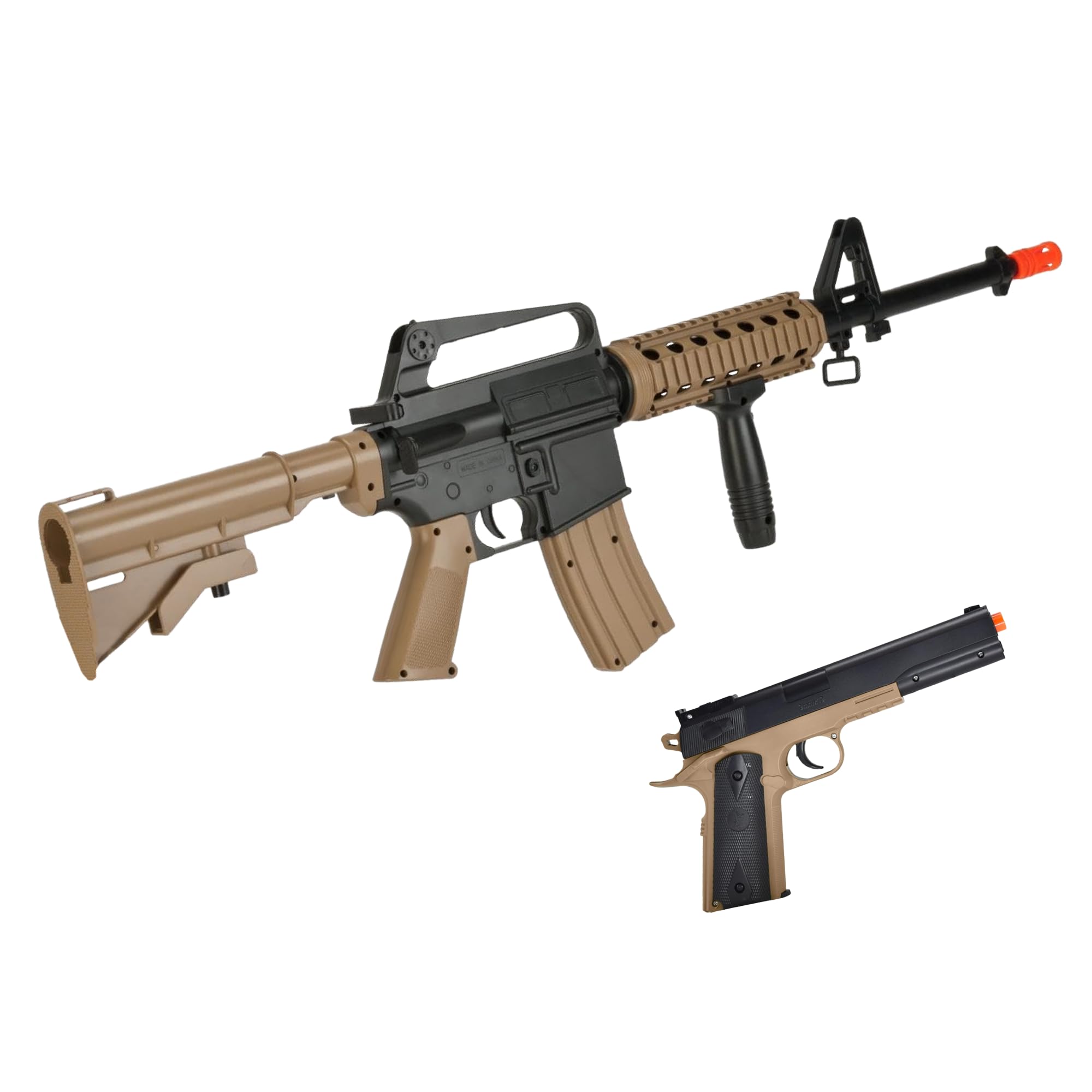 M4 R.I.S Colt 1911モデル トイガン Amazon.com : Colt Soft Air RIS Spring Airsoft Rifle and Pistol On
